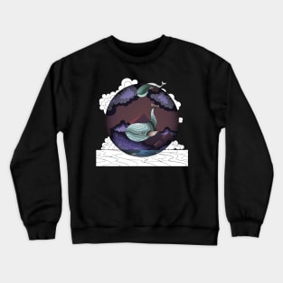 Circled space whales Crewneck Sweatshirt